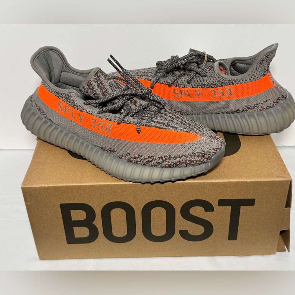 Yeezy Gray and Orange Sneakers Boost 350 V2